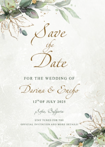 Temporary save the date card